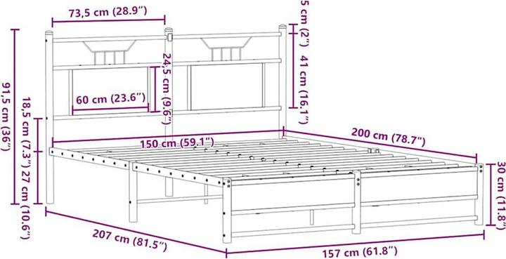 Image du produit vidaXL Bettgestell (150 x 200 cm)
