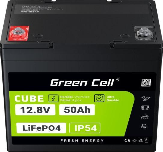 Actual product image GreenCell Green Cell CUBE LiFePO4 battery 50Ah 12.8V 640Wh lithium iron phosphate battery for motorhomes, golf (12.80 V, 50 Ah)