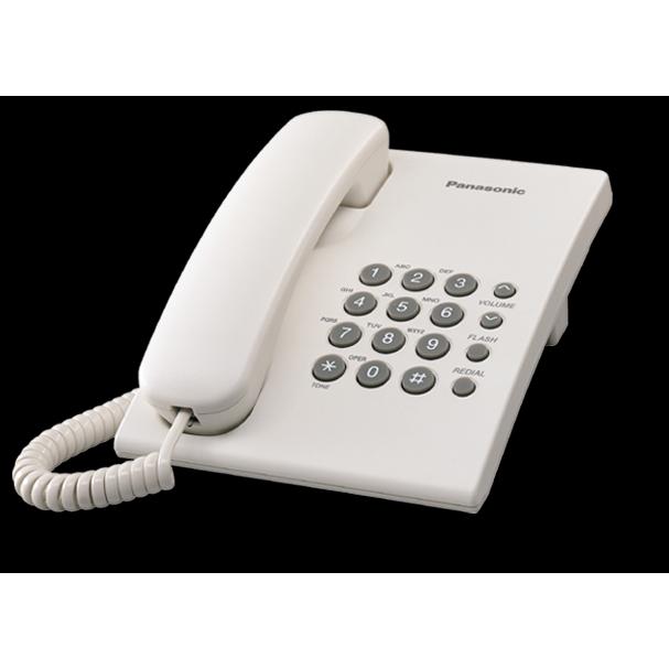 Panasonic KX-TS500FXW Corded phone, White, Wall-mount option, Last Number Redial, Flash, Volume Control (6 lev, Telefon,...
