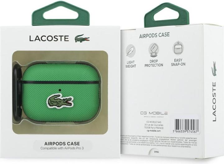 Actual product image Lacoste Case Petit Pique Croc Logo for AirPods Pro 3 green (Headphone sleeve)