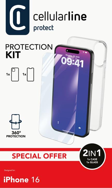 Immagine prodotto Cellularline Kit di protezione per (Apple iPhone 16)
