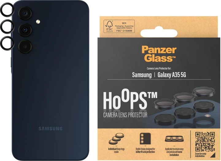 Actual product image PanzerGlass Hoops Camera Lens Protector (1 Piece, Samsung Galaxy A35, Samsung Galaxy A34 5G)