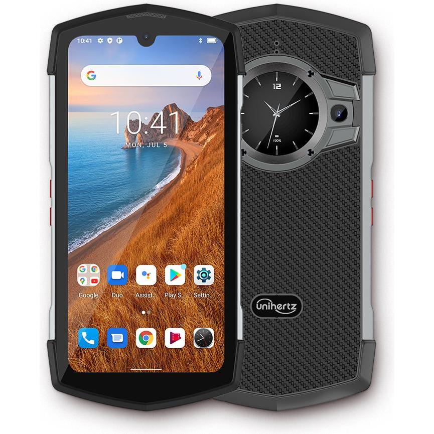 Unihertz TickTock -puhelin, 128/8 Gt, musta (128 GB, Schwarz, 1.30", 48 Mpx, 5G), Smartphone, Schwarz