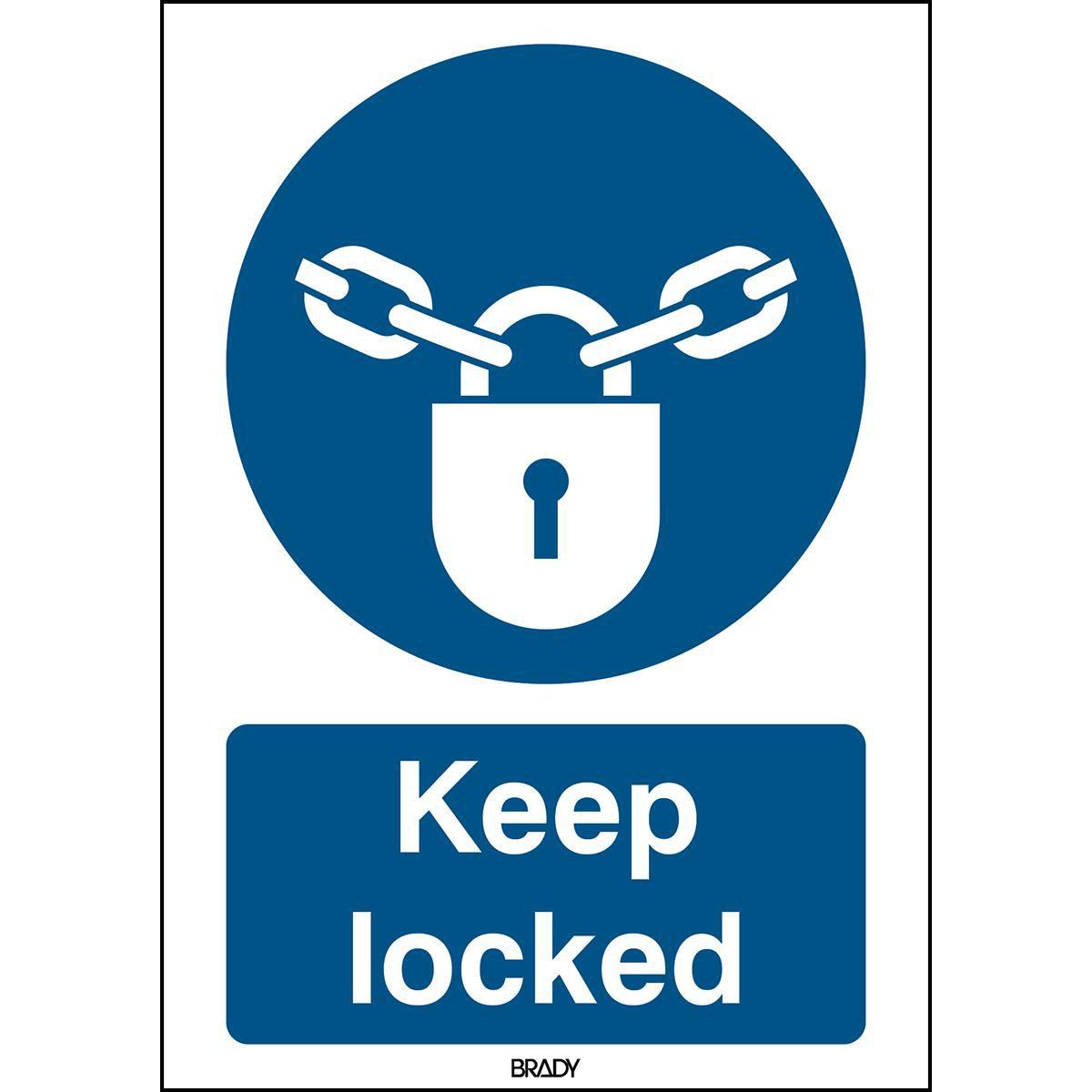 Brady, Sicherheitskennzeichnung, ISO Safety Sign - Keep locked