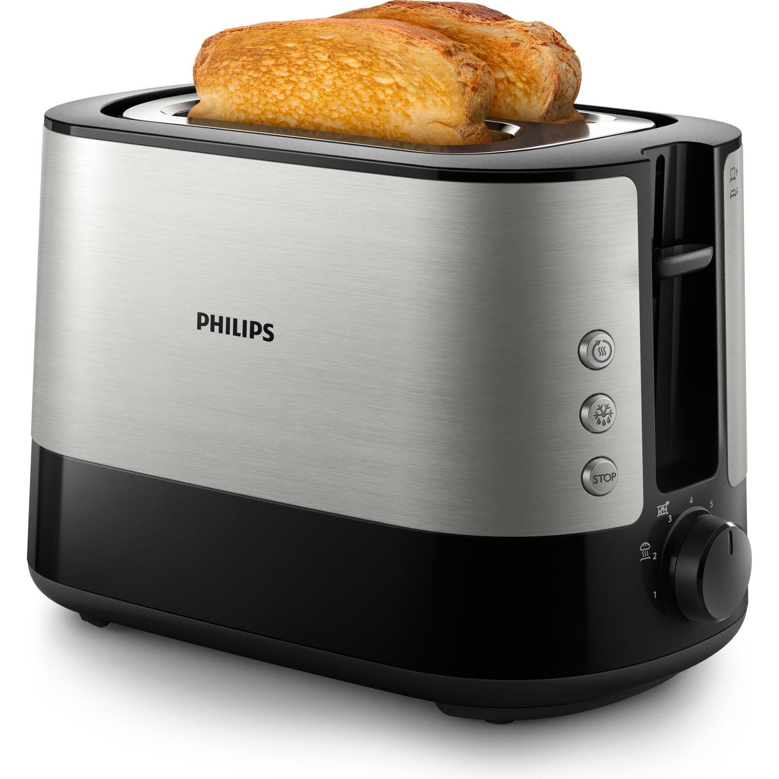 Thumbnail - Philips Viva Collection HD2635/90 toaster 2 slice(s) Black, Titanium, Toaster, Schwarz