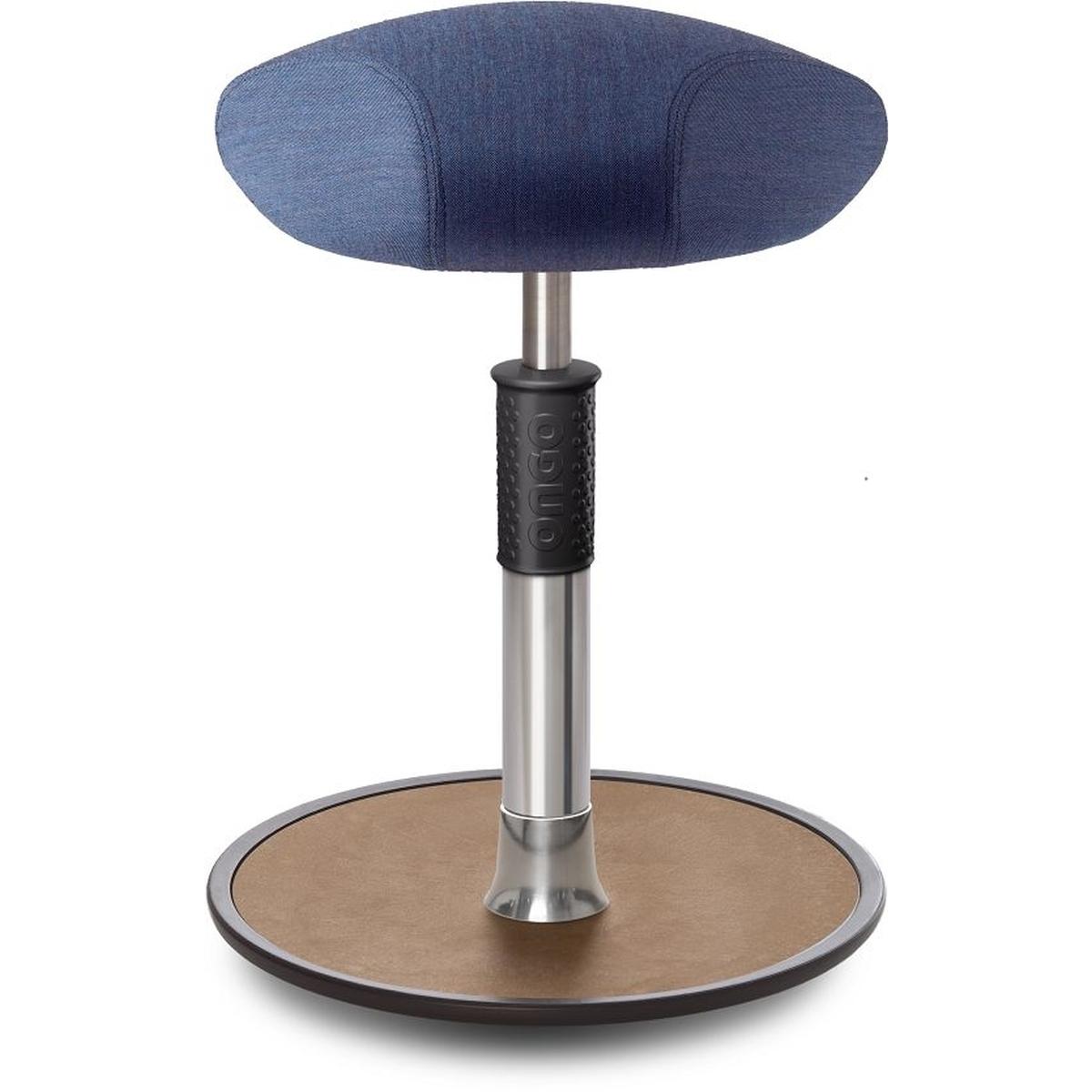 Ongo, Bürostuhl, Sitz- Stehhocker Free Regular Triangel kvadrat Remix Jeans Chrom /Natur