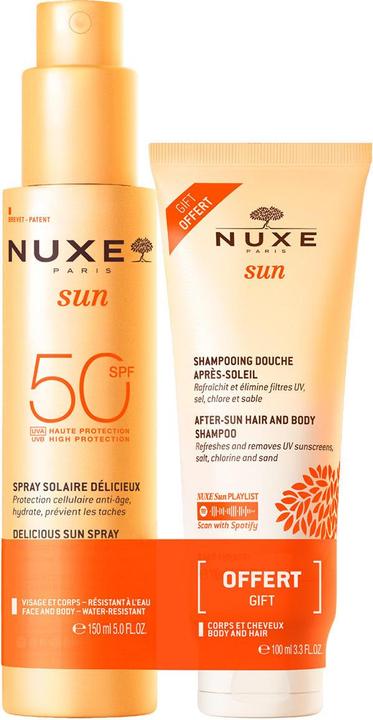 Immagine prodotto Nuxe Sun Set Sonnenspray Gesicht & Körper LSF 50 + After-Sun-Duschshampoo (Set per la cura del corpo)