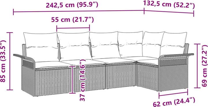 Produktbild vidaXL Gartensofa-set
