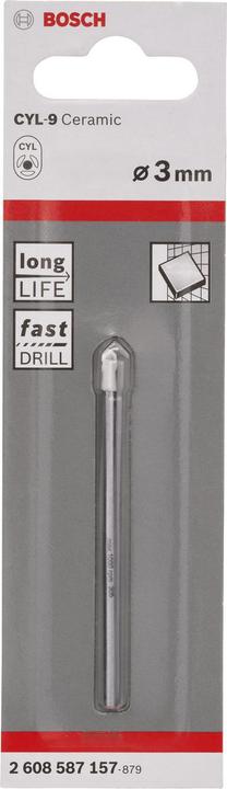 Produktbild Bosch Professional Zubehör Fliesenbohrer CYL-9 Ceramic, 3 x 70 mm (3 mm)