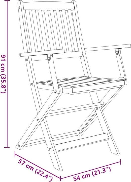 Produktbild vidaXL Gartenmöbel-Set (120 x 70 x 75 cm)