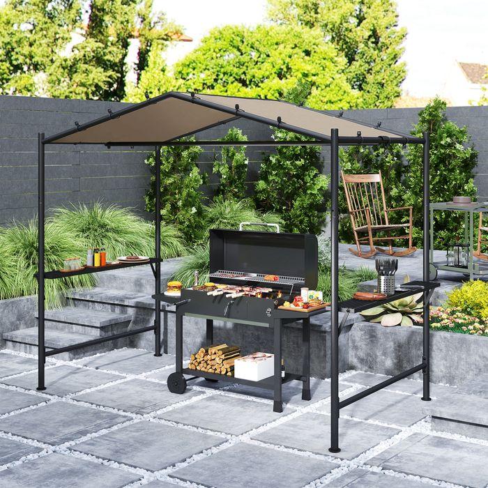 Produktbild Swisshandel24 Grillpavillon 277x149x230 cm wasserdicht flammhemmend, Khaki (277 cm, 149 cm)