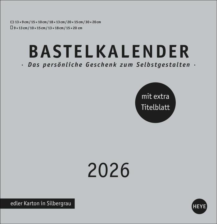 Actual product image Premium-Bastelkalender silbergrau gross 2026 (Hardcover, German)