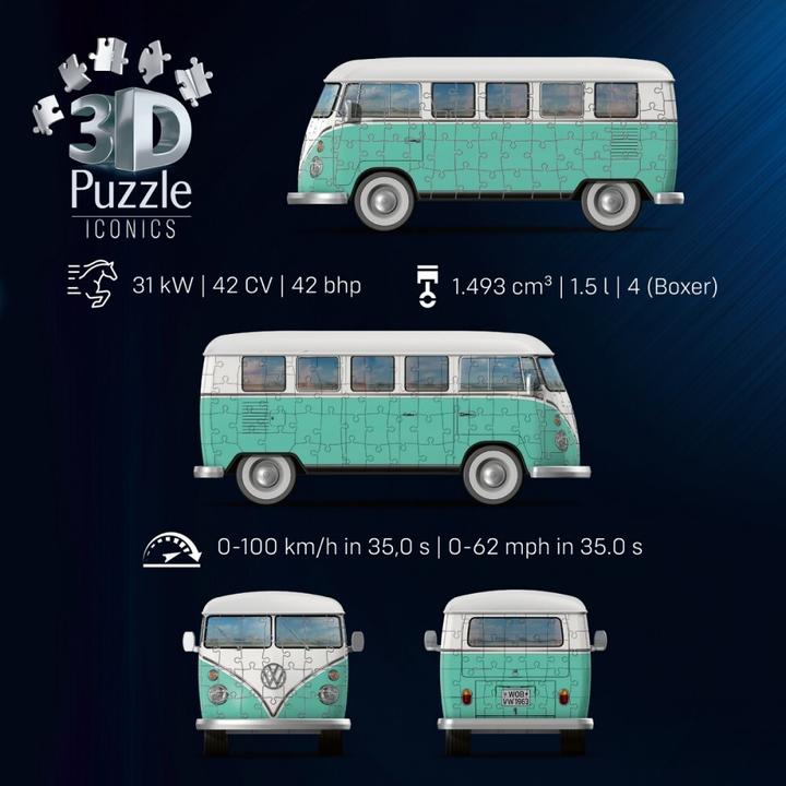 Actual product image Ravensburger 3D Puzzle 162 Teile - Iconics: Volkswagen T1 (162 pieces)