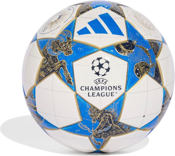 Adidas UCL Mini League Stage Fussball Weiss, Blau und Gold (1)