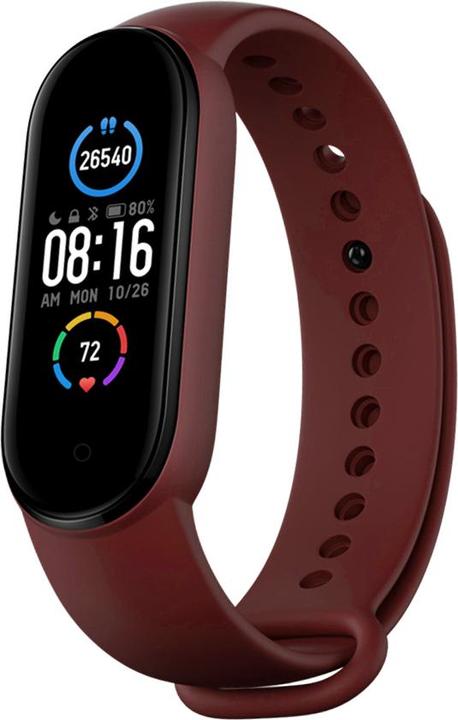 Actual product image Techsuit - Watchband (W013) - Xiaomi Mi Band 5 / 5 NFC / 6 / 6 NFC / Amazfit Band 5 - Dark Red (Silicone)