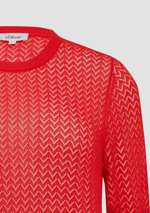 Image du produit S.Oliver Strickpullover Transparenter Feinstrickpullover mit Lochmuster aus Viskosemix (38)