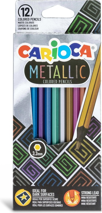 Immagine prodotto Carioca Matite colorate metallizzate 12 pezzi, Multicolore (Multicolore, 12 x)