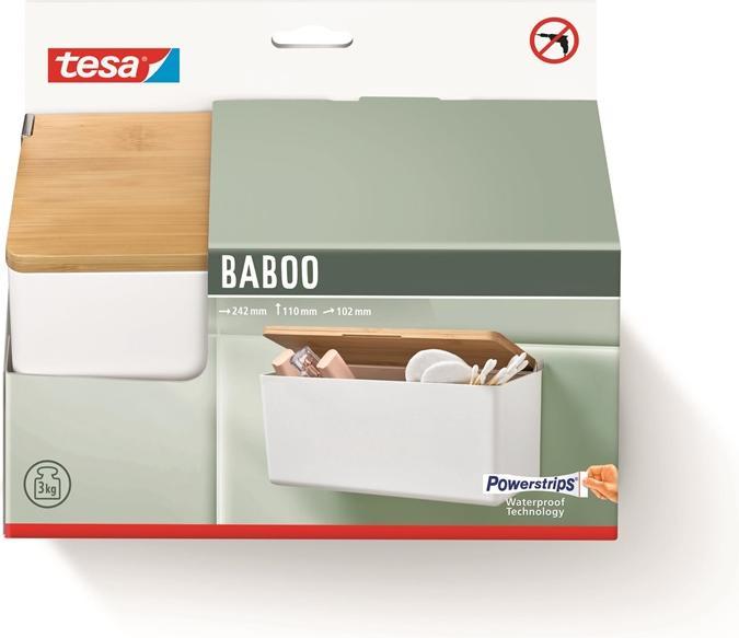 Actual product image tesa BABOO Storage box with lid, medium size incl. adhesive solution without drilling