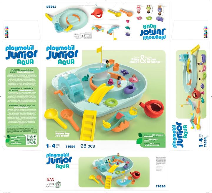 Productafbeelding Playmobil Aqua Wasserbahn mit Wasserspielplatz (71654, Playmobil Junior)