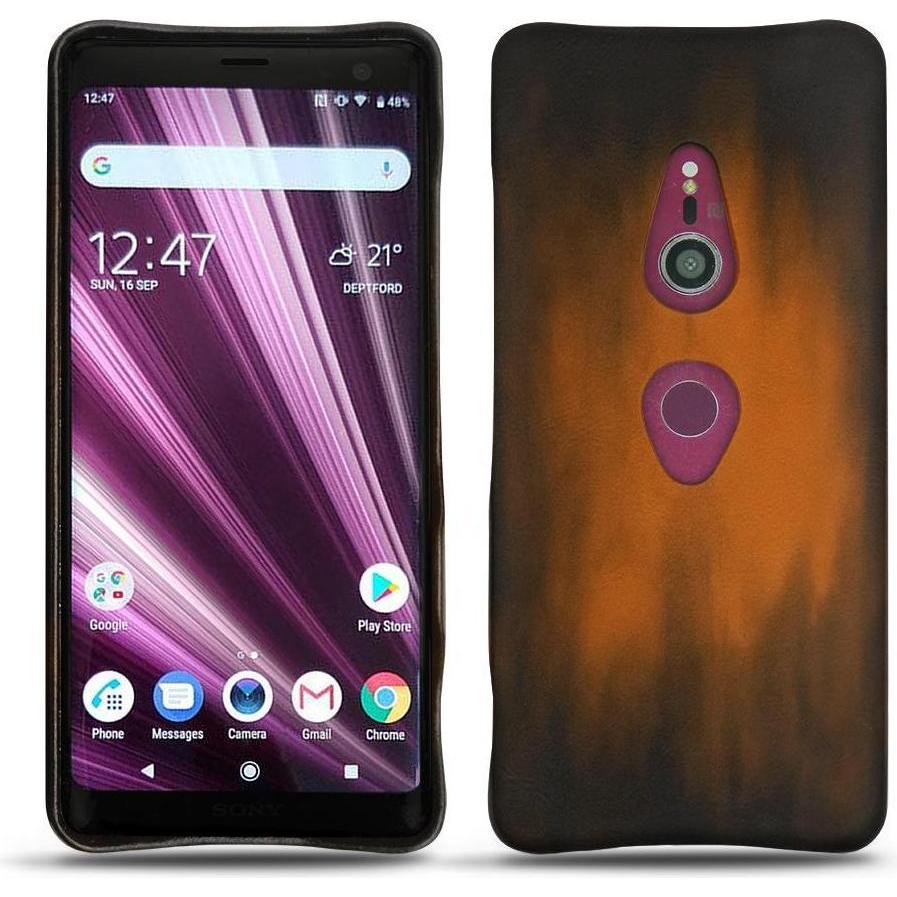 Noreve Lederschutzhülle (Sony Xperia XZ3), Smartphone Hülle, Braun