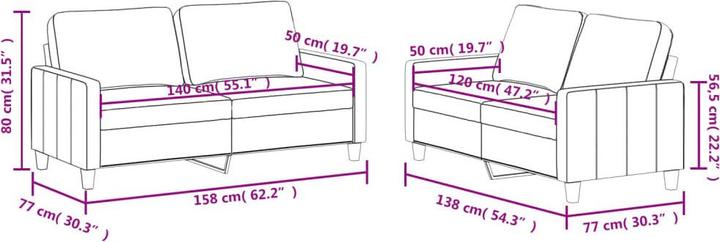 Produktbild vidaXL Sofagarnitur (2-Sitzer, Polstergruppe)
