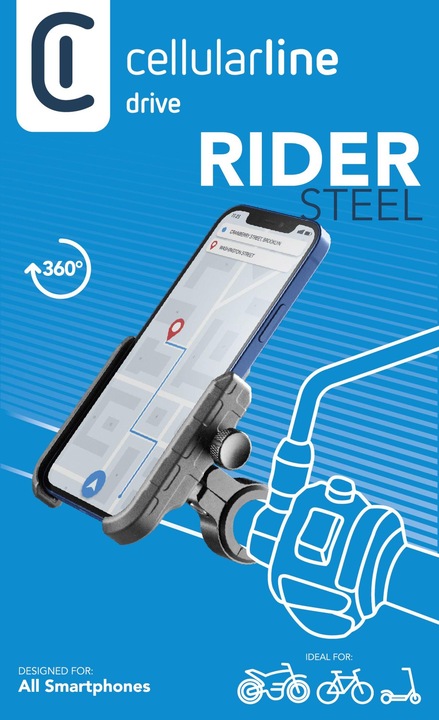 Produktbild Cellularline Rider Steel Handy/Smartphone Schwarz