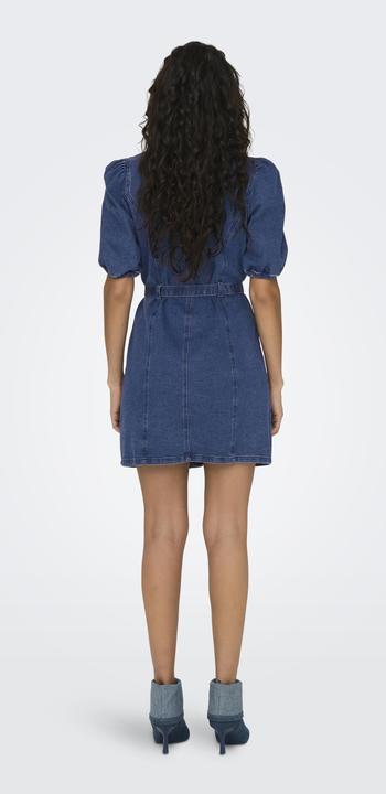 Image du produit Only Coupe normale Col rond Poignets élastiques Manches bouffantes Robe courte Robe en jean (XL)