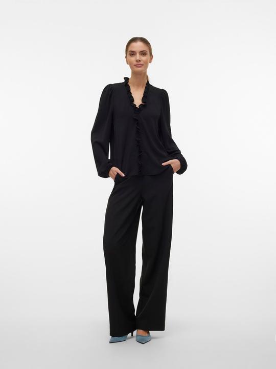 Produktbild Vero Moda Normal geschnitten V-Ausschnitt Elastische Bündchen Voluminöser Armschnitt Top Bluse (XS)