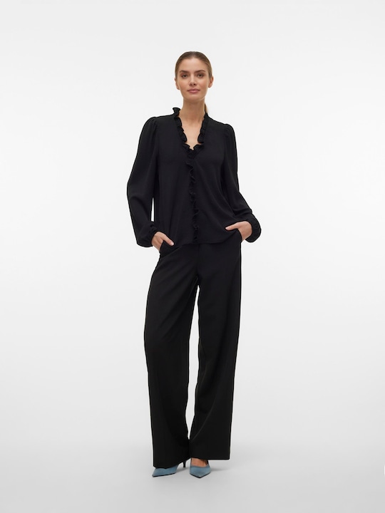 Actual product image Vero Moda Regular fit V-neckline Elasticated cuffs Voluminous sleeve cut Top Blouse (XS)