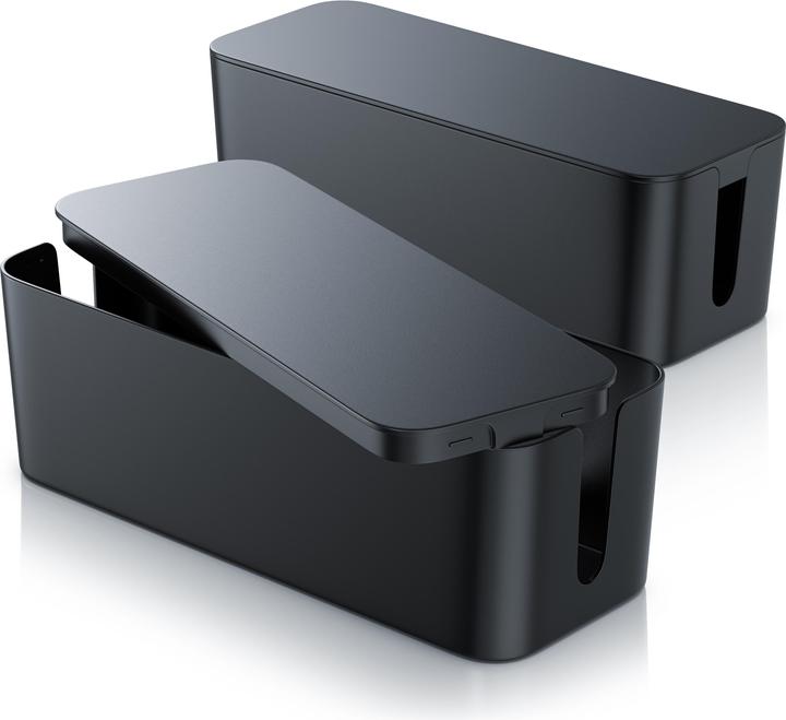 Bearware 2x boîte de câbles, boîte de câbles avec pieds en caoutchouc, gestion de câbles, classeur de