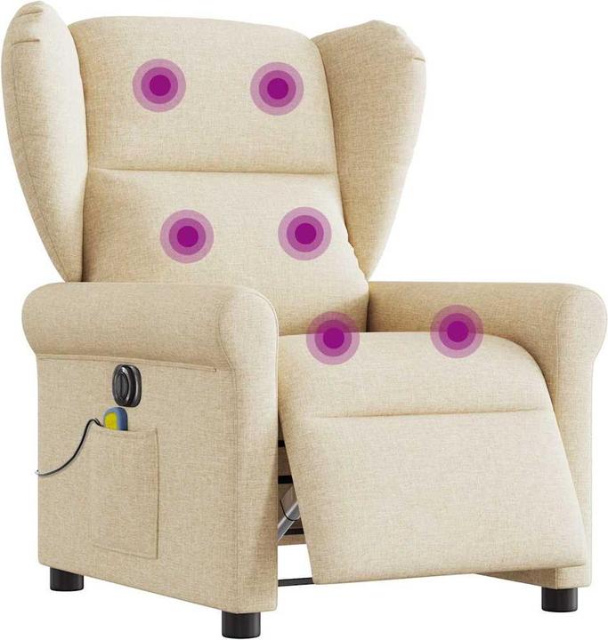 Produktbild vidaXL Massagesessel Elektrisch Creme Stoff