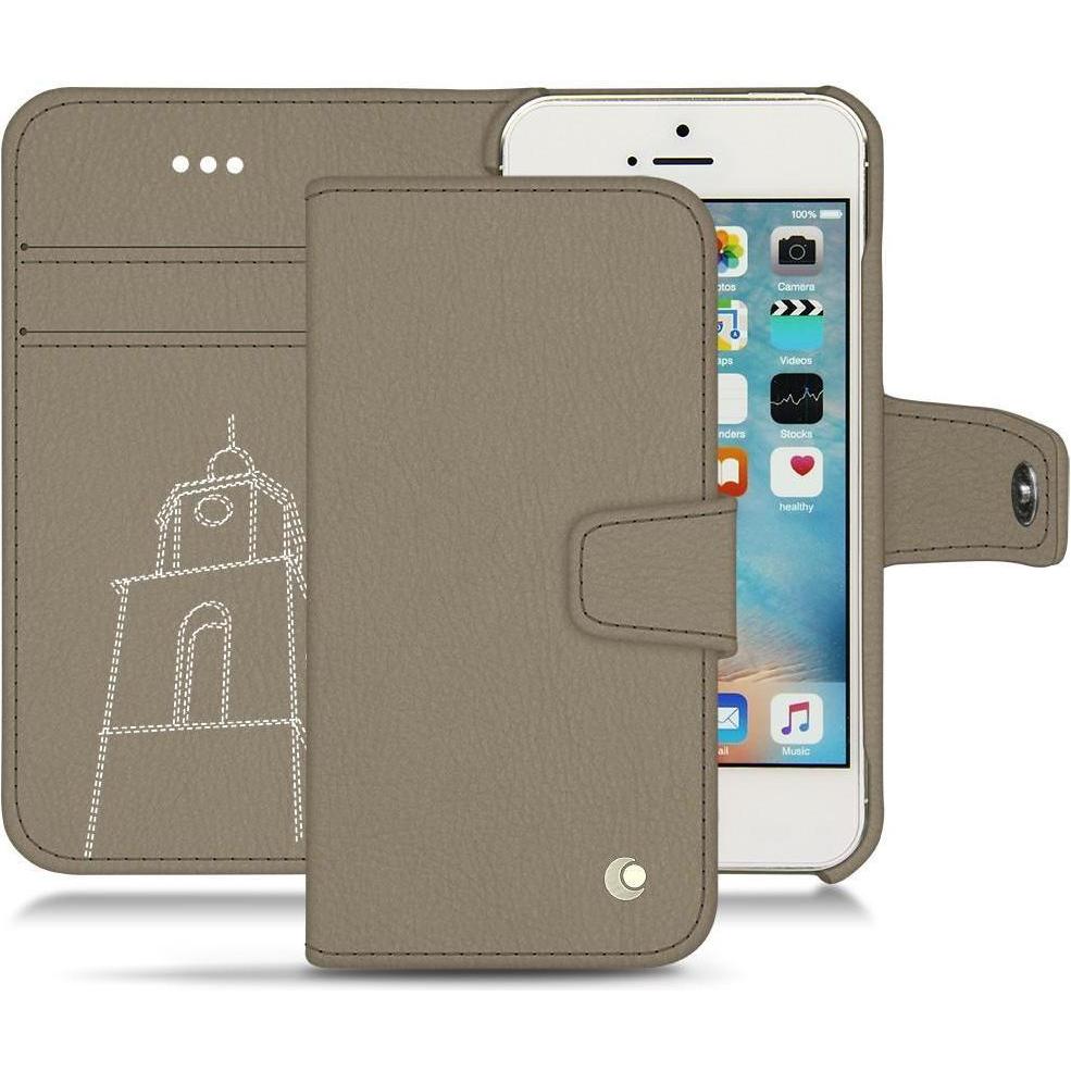Noreve Lederschutzhülle Wallet (Apple iPhone SE), Smartphone Hülle, Beige
