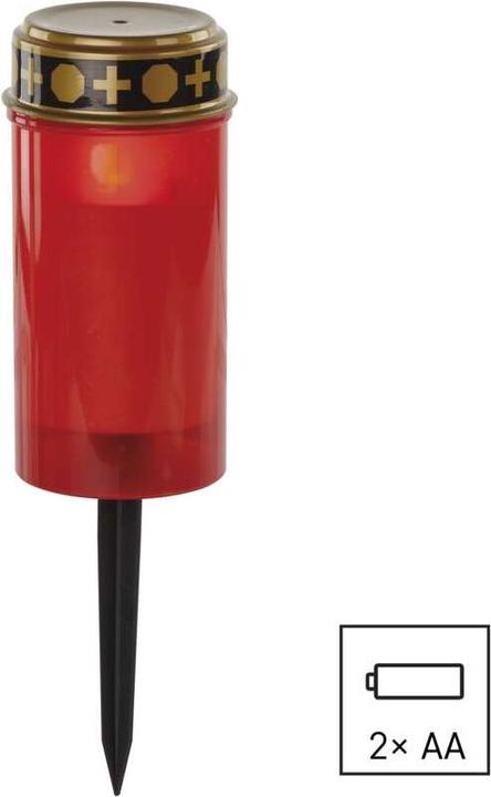 Image du produit Emos Lampe de cimetière LED avec piquet de terre, 25 cm, 2x AA, extérieur/intérieur, vintage (1 x)
