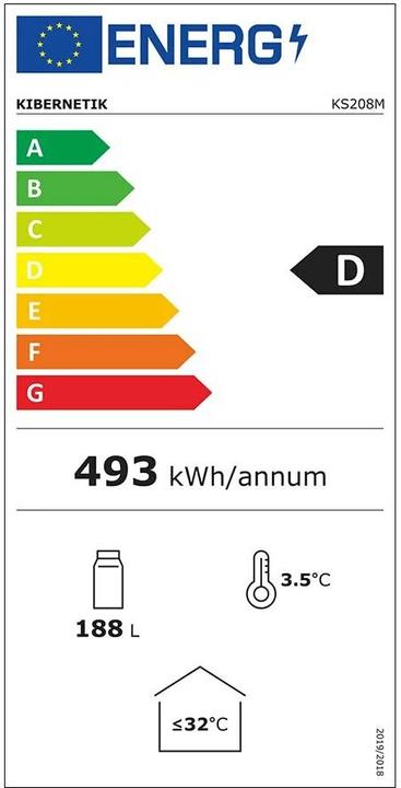 Etichetta energetica Kibernetik Ks208m (188 l)