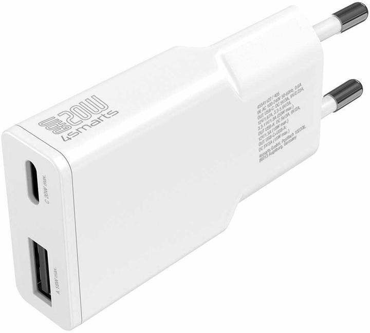 Produktbild 4smarts Netzladegerät PDPlug Slim Duos GaN 1C+1A, weiss (20 W)