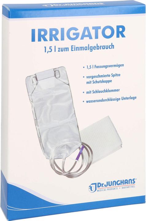 Produktbild Dr. Junghans Irrigator 1,5L zum Einmalgebrauch kompl.m.Unterlag, 1 St (1 x)