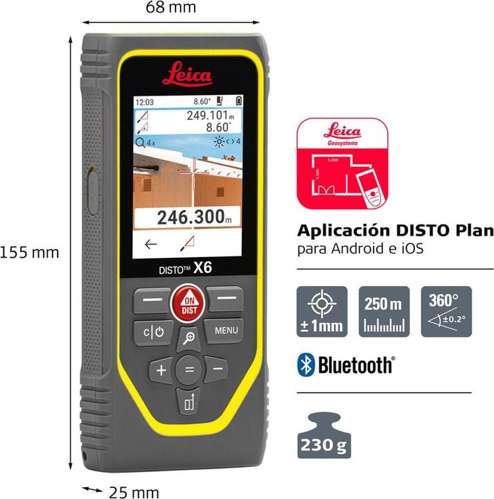 Actual product image Leica Geosystems Disto X6 (250 m, 635 nm, Laser range finder)