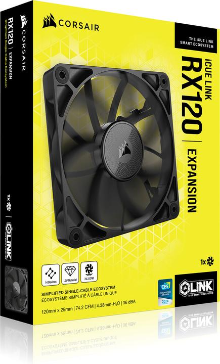 Immagine prodotto Corsair Serie RX, iCUE LINK RX120, ventola da 120 mm, ventola singola (120 mm, 1 x)