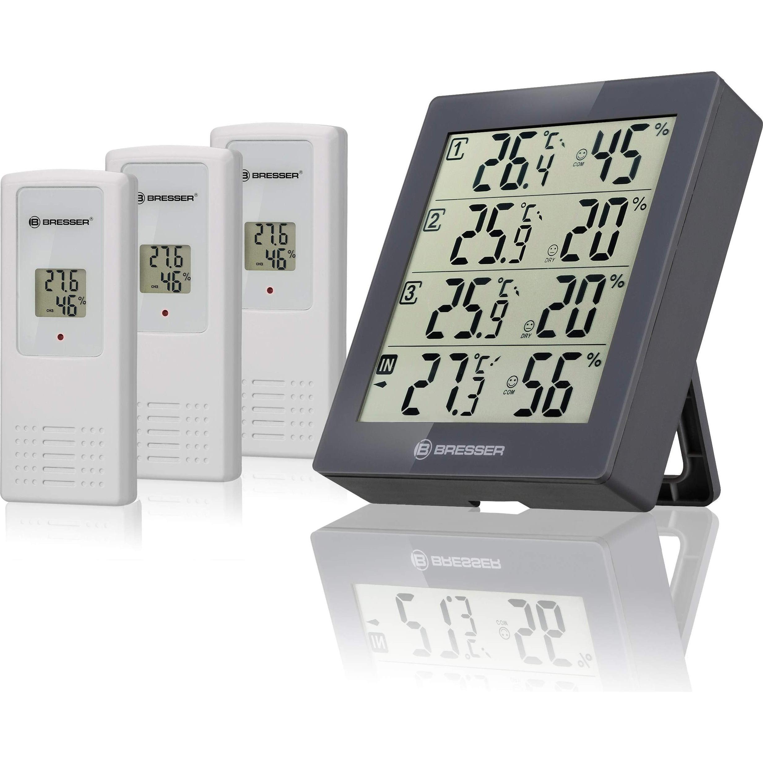Bresser Temeo Hygro Quadro, Wetterstation, Weiss
