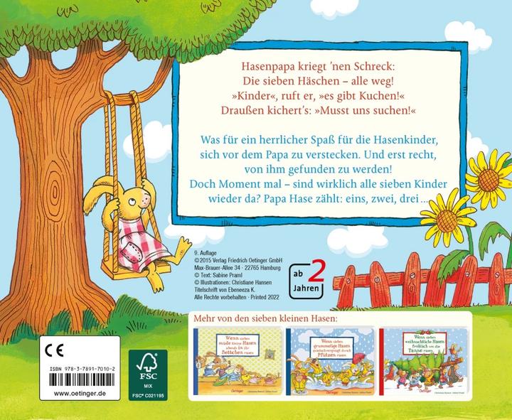 Produktbild Wenn sieben freche kleine Hasen schnell in die (Deutsch, Christiane Hansen, Sabine Praml, 2016)