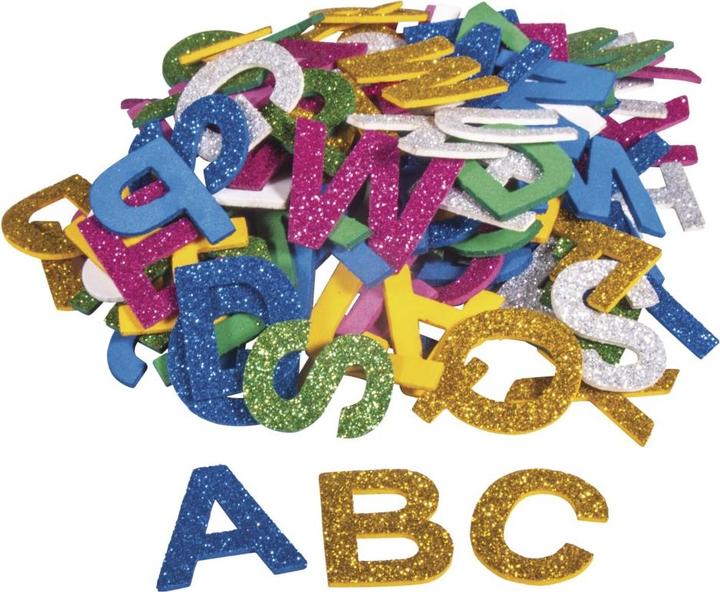 Rayher Moosgummi Alphabet Glitter, 130 Stück