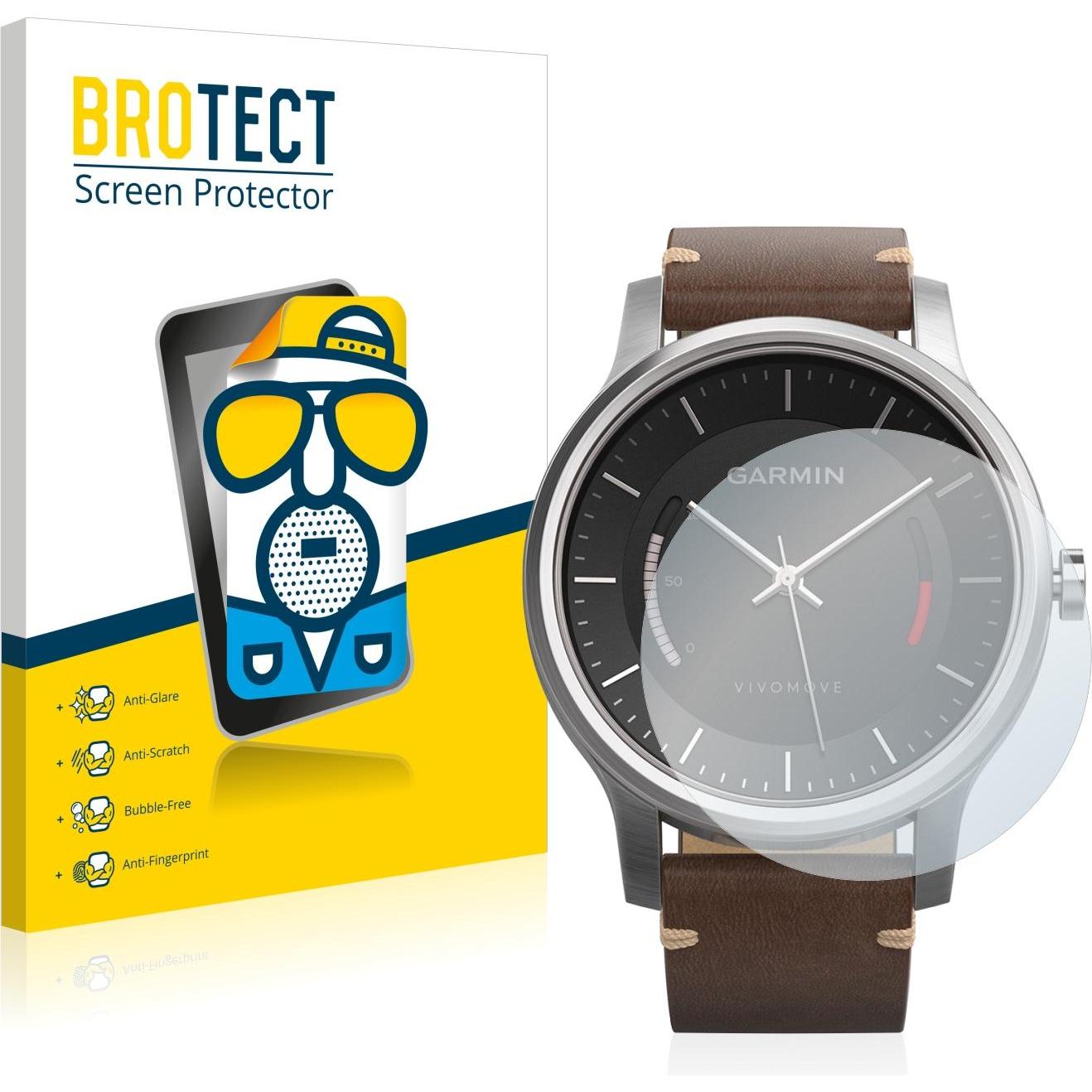 BROTECT Entspiegelungs-Schutzfolie Displayschutz Matt, Smartwatch Schutzfolie, Grau