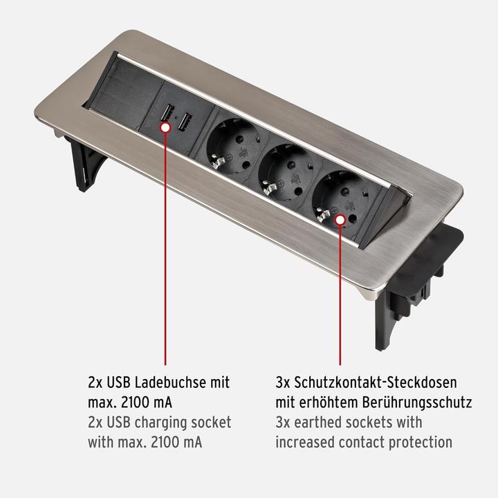 Produktbild Brennenstuhl Indesk Power (5x, USB-A, 2 m)