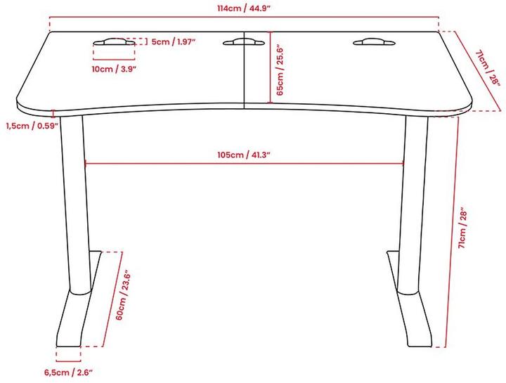Image du produit Arozzi Table de jeu Arena Small PureBlack 114x71cm