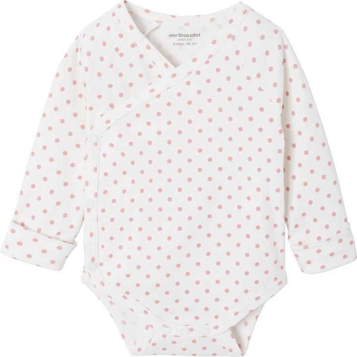Actual product image Vertbaudet Bio-Kollektion: 5er-Pack mitwachsende Baby Wickelbodys mit Tupfen (68)