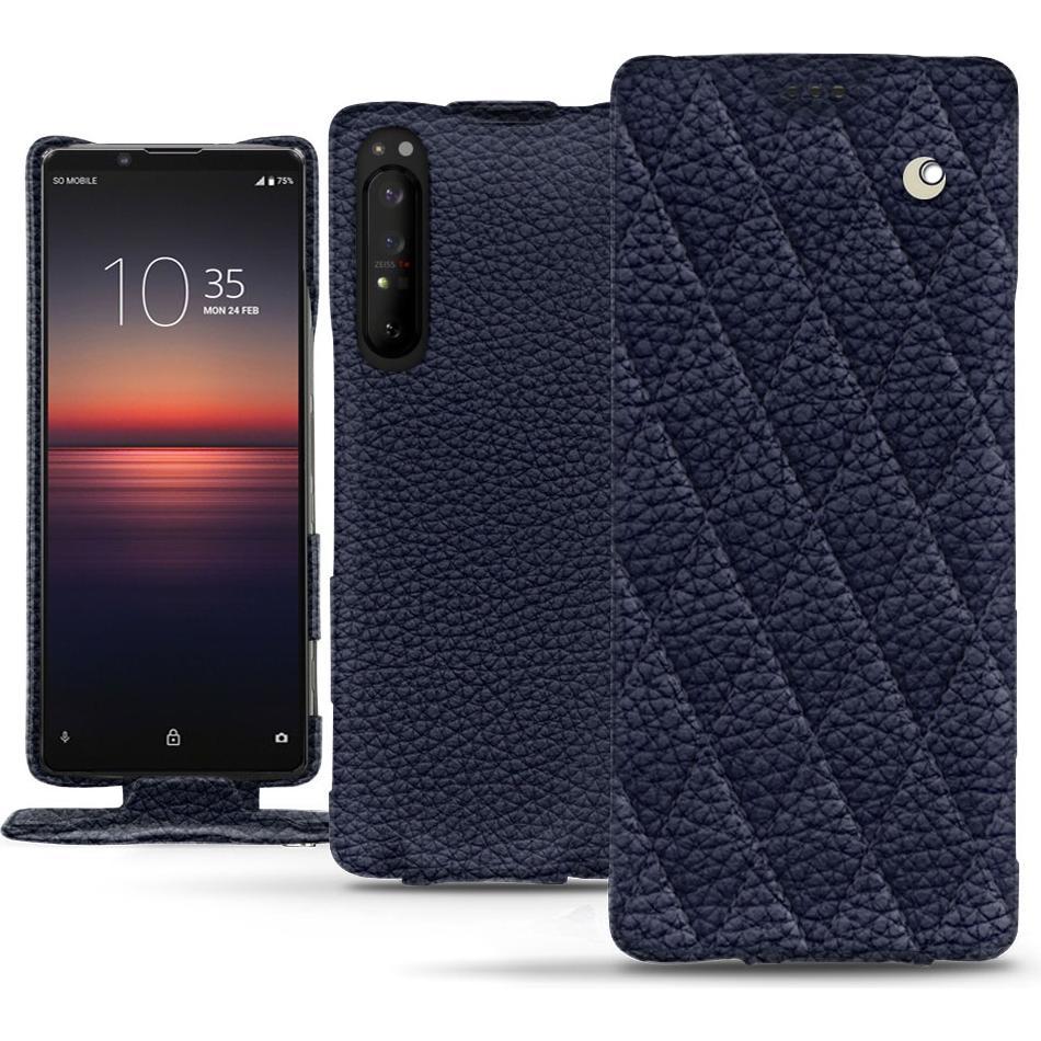 Noreve Lederschutzhülle vertikal (Sony Xperia 1 II), Smartphone Hülle, Violett