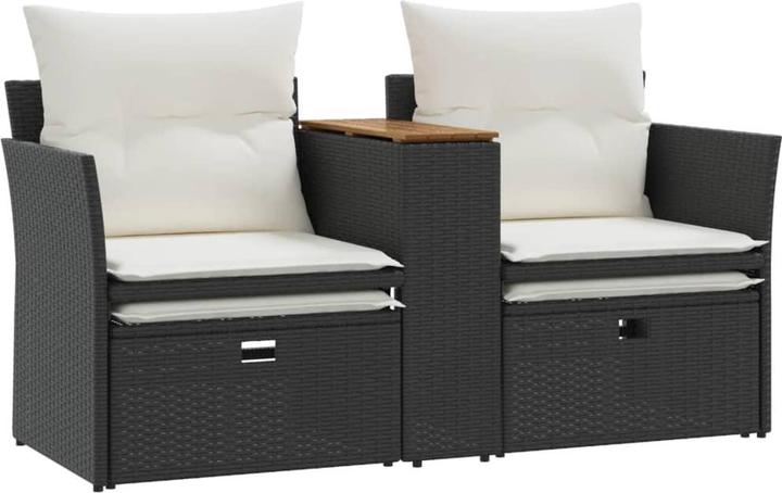 Image du produit vidaXL Canapé de jardin 2 places avec poufs