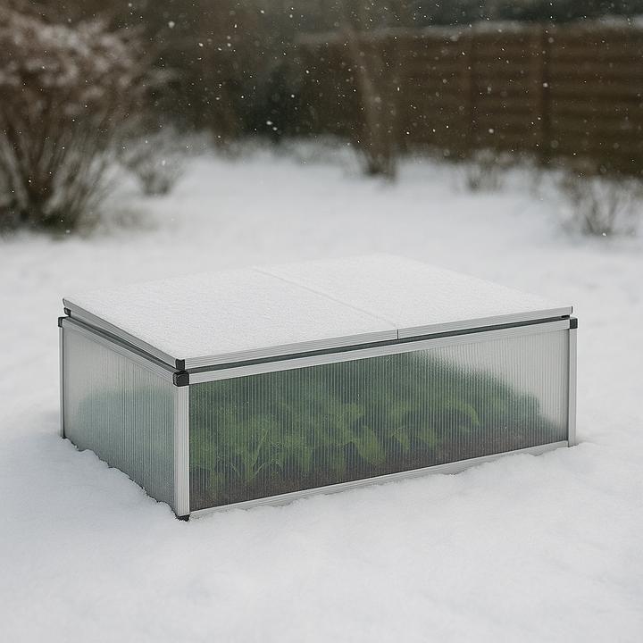 Produktbild Wiltec Doppel Frühbeet Alu 100x120x40cm Gemüsebeet Gewächshaus arretierbar