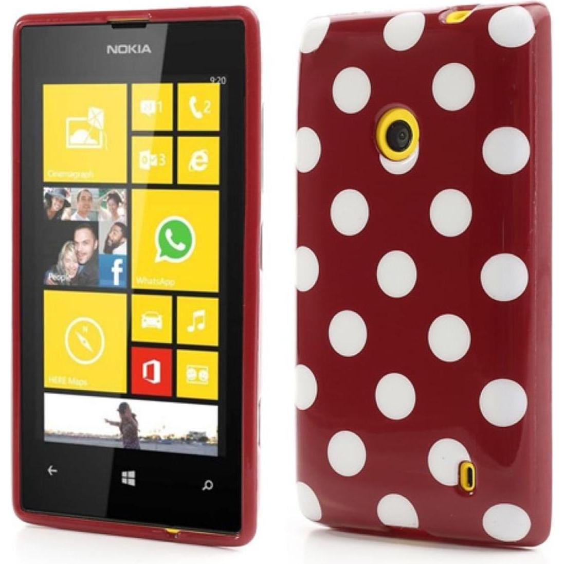 König Design Schutzhülle TPU Case für Handy Nokia Lumia 520 525 Rot / Weiss (Nokia Lumia 520), Smartphone Hülle, Rot