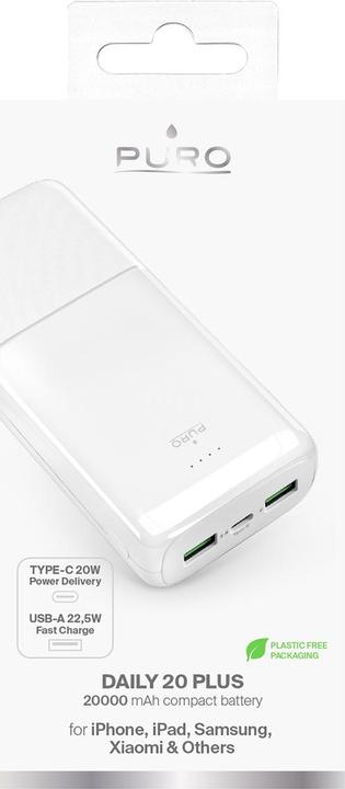 Immagine prodotto Puro PUFCBB200P3WHI (20000 mAh, 22.50 W, 74 Wh)